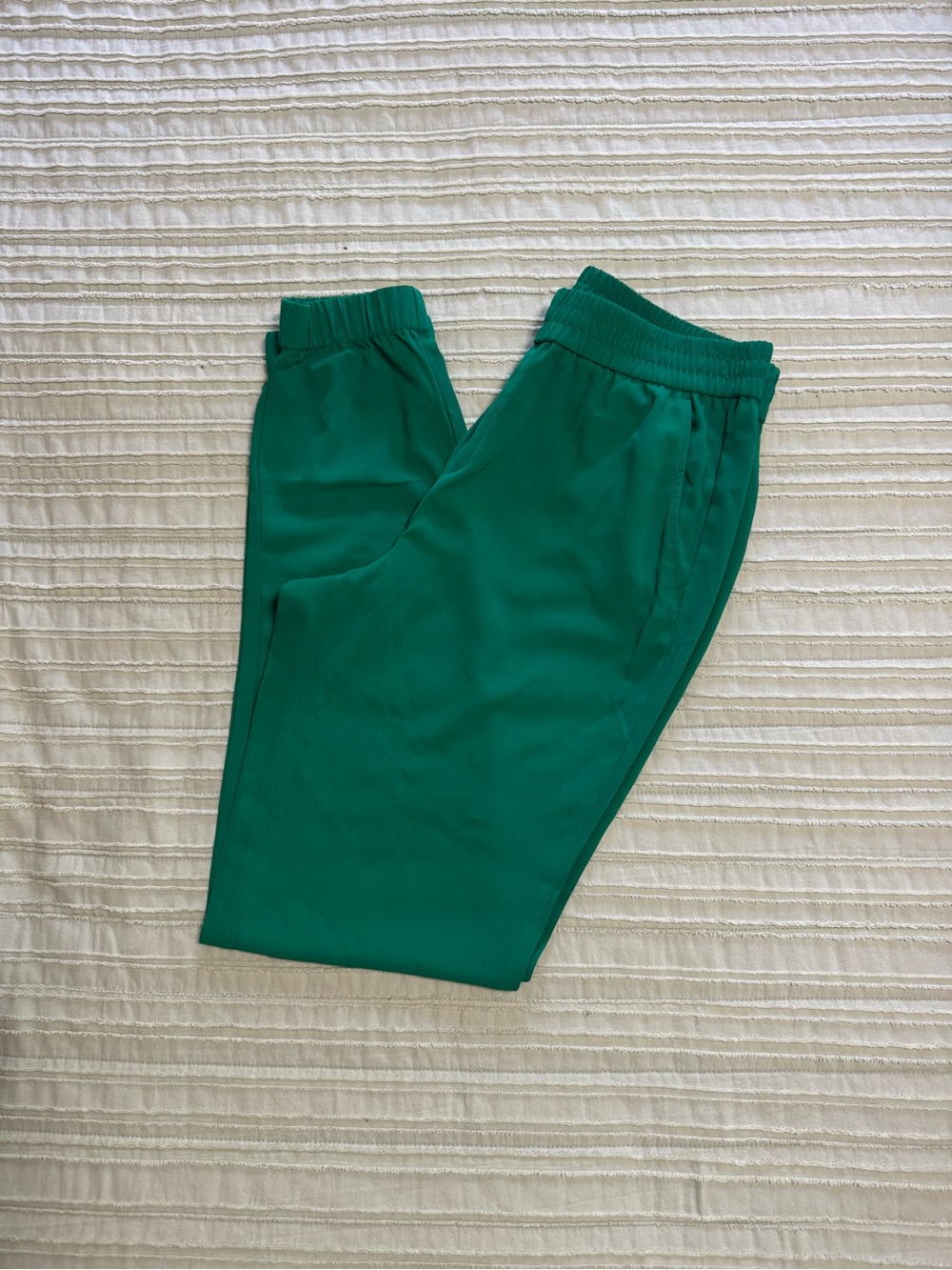 Green Elastic Waist Jogger Pants